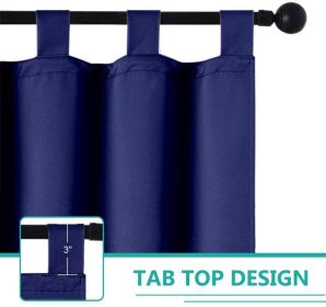 50inch*84inch Navy Luxury Woolen Curtains with Straps: High-End Blackout Curtains for Living and Bedrooms, Thick and Warm, Home Decor