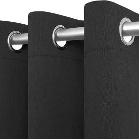 Blackout Curtains for Bedroom Pack of 2 Window Hanging Panels 63 inch Long Blind Off Grommet Curtains Thick Black Out Window Screen No Light Drap