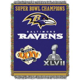 NFL Ravens Commemorative Series 2x Champs Woven Tapestry Wall Hanging