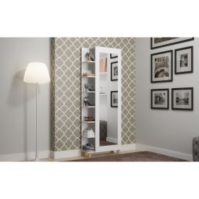 Manhattan Comfort Minetta 14-Pair Mid-Century Shoe Closet in White