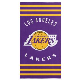 Los Angeles Lakers NBA Stripes Beach Towel 30 x 60 inches