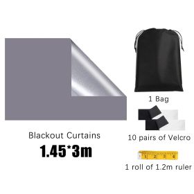 100% Blackout Shades Window Cover Grey Blackout Curtains for Bedroom Portable Blackout Blinds Curtain (size: 57*118.1inch)