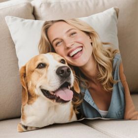 Custom Cushion Personalized Image Upload Fast Printing for Wedding for Pet Lovers - (Must upload the image) (size: 45*45cm)