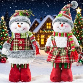 DearSun 13" H Christmas Snowman Family with Red Knitted Scarf and Hat Christmas Decor (Color: 2pcs 18"h Standing Snowman)