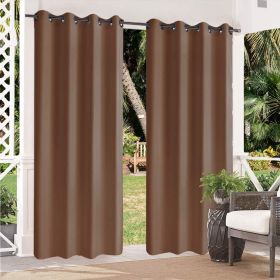 Luxury Outdoor Woolen Curtains with Straps, High-End Blackout Curtains for Living and Bedrooms, Thick and Warm, Home Decor (size: 50inch*108inch brown)