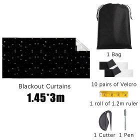 100% Blackout Curtains with Tools Star Pattern Blackout Shades Film (size: 57*118.1inch)