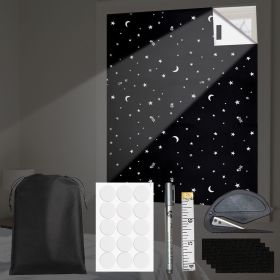 100% Upgraded Blackout Curtains with Cutter Glue Point Line Marker Pen Ruler Loop Tapes and Storag Bag (size: 57x118.1inch)